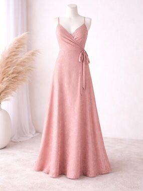 Hutch Alden Wrap Maxi Dress M Blush Pink Jacquard Anthropologie